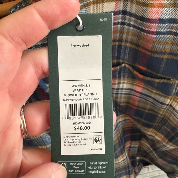 NWT! Women’s Alpine Design multi colored plaid button down flannel shirt, Small - Picture 3 of 4